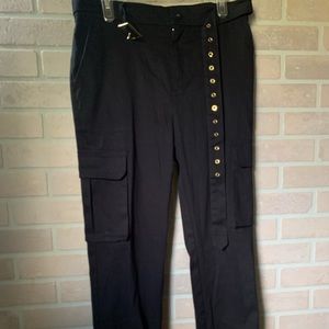 Love Tree Women's Large Black Business Casual Contemporary Cargo Pants